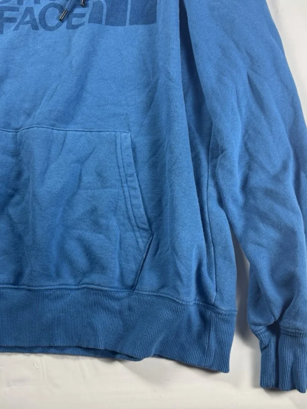 The North Face Mens L Blue Half Dome Big Logo Pullover Sweatshirt Hoodie